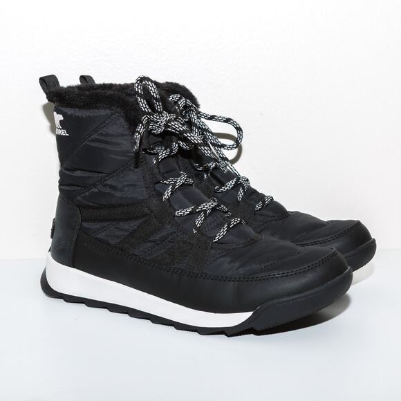SOREL Whitney II Waterproof Winter Snow Boots Faux Fur 200g Insulated Black Sz 9 - Picture 1 of 8